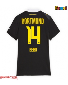 Borussia Dortmund Maximilian Beier #14 Tricou Fotbal Replică 2026-27 Femei Deplasare Borussia Dortmund Maximilian Beier #14 Tricou Fotbal Replică 2026-27 Femei Deplasare
